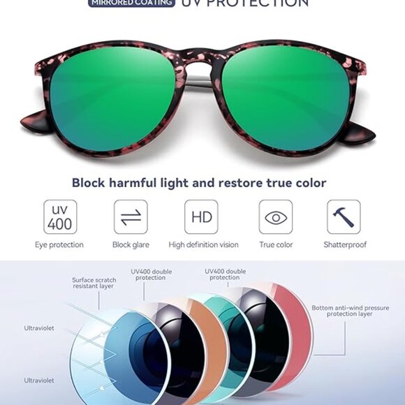 Retro sunglasses womens 2024 trendy round classic glasses main image 4
